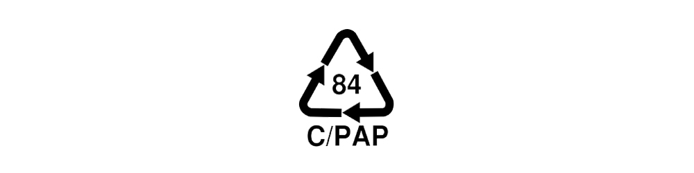 Obrázok recyklačných symbolov kompozitných materiálov (84 C/PAP)